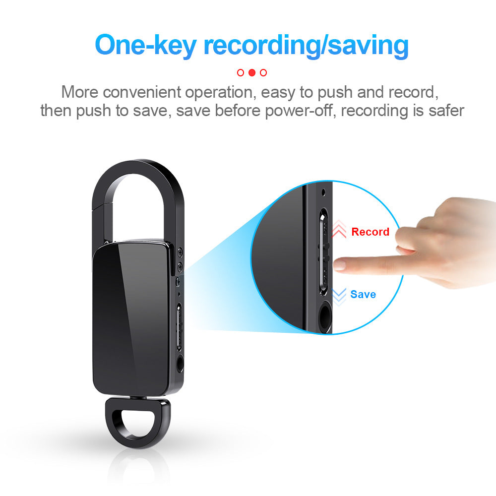 Mini Portable Keychain Voice Recorder MP4 AI Smart Professional High-definition Noise Reduction Remote Meeting Voice Recorder