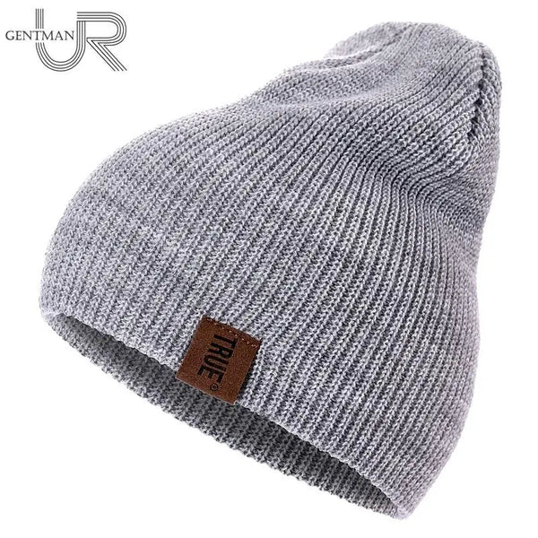 1 Pcs Hat PU Letter True Casual Beanies for Men Women Warm Knitted Winter Hat Fashion Solid Hip-hop Beanie Hat Unisex Cap GreatEagleInc