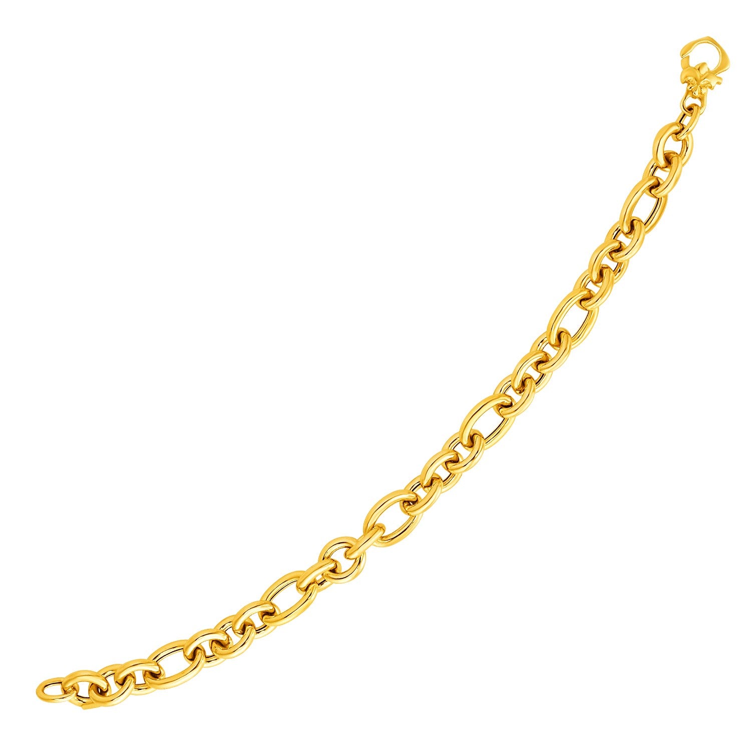 14k Yellow Gold Oval Link Bracelet 7.75"