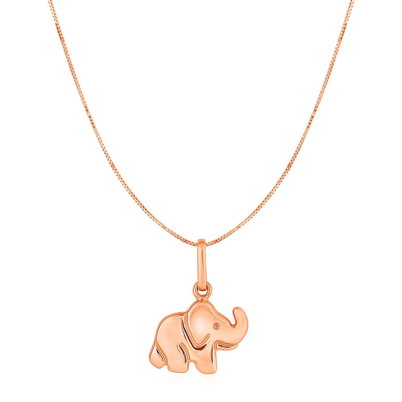 Elephant Pendant in 10k Rose Gold 18