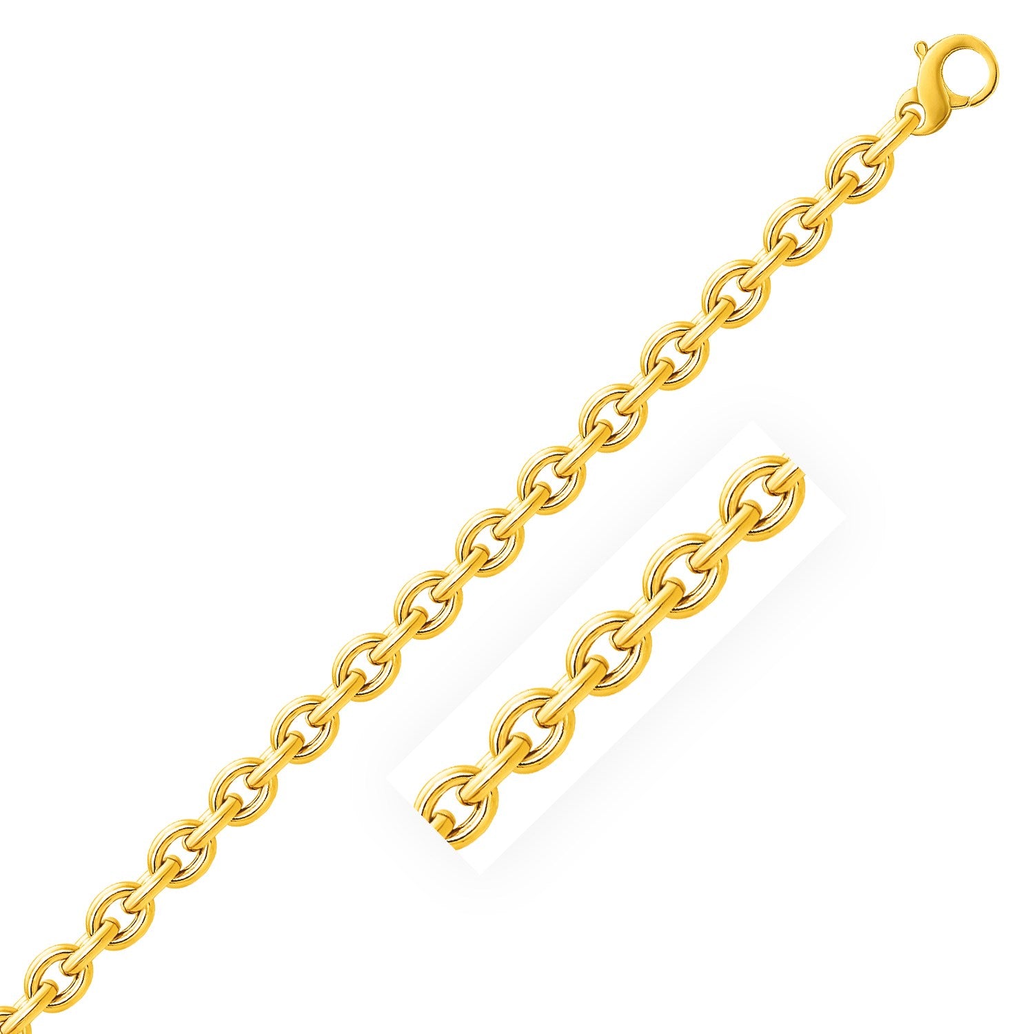 14k Yellow Gold Polished Cable Motif Bracelet 7.5"