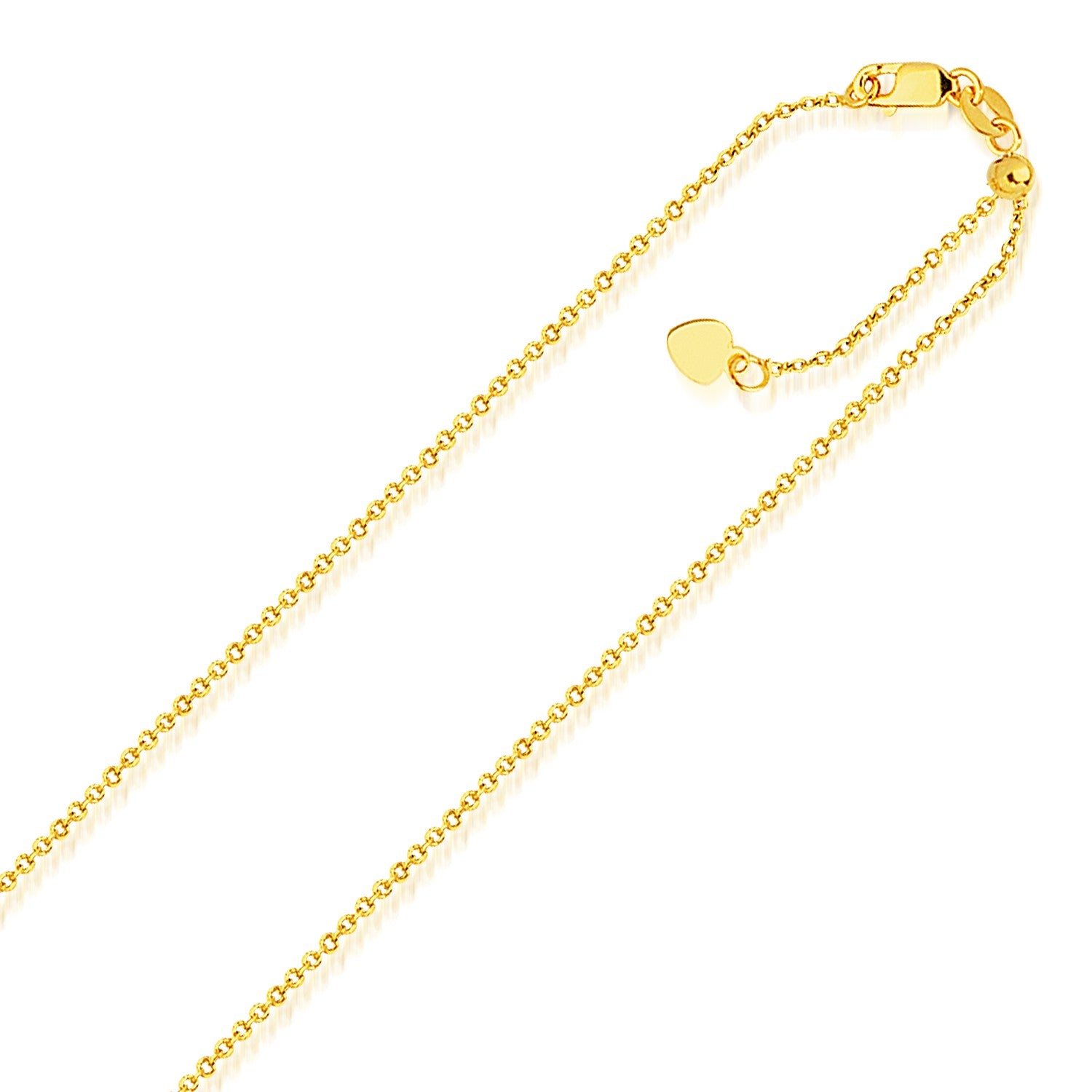 14k Yellow Gold Singapore Style Adjustable Chain (1.1 mm) 22"