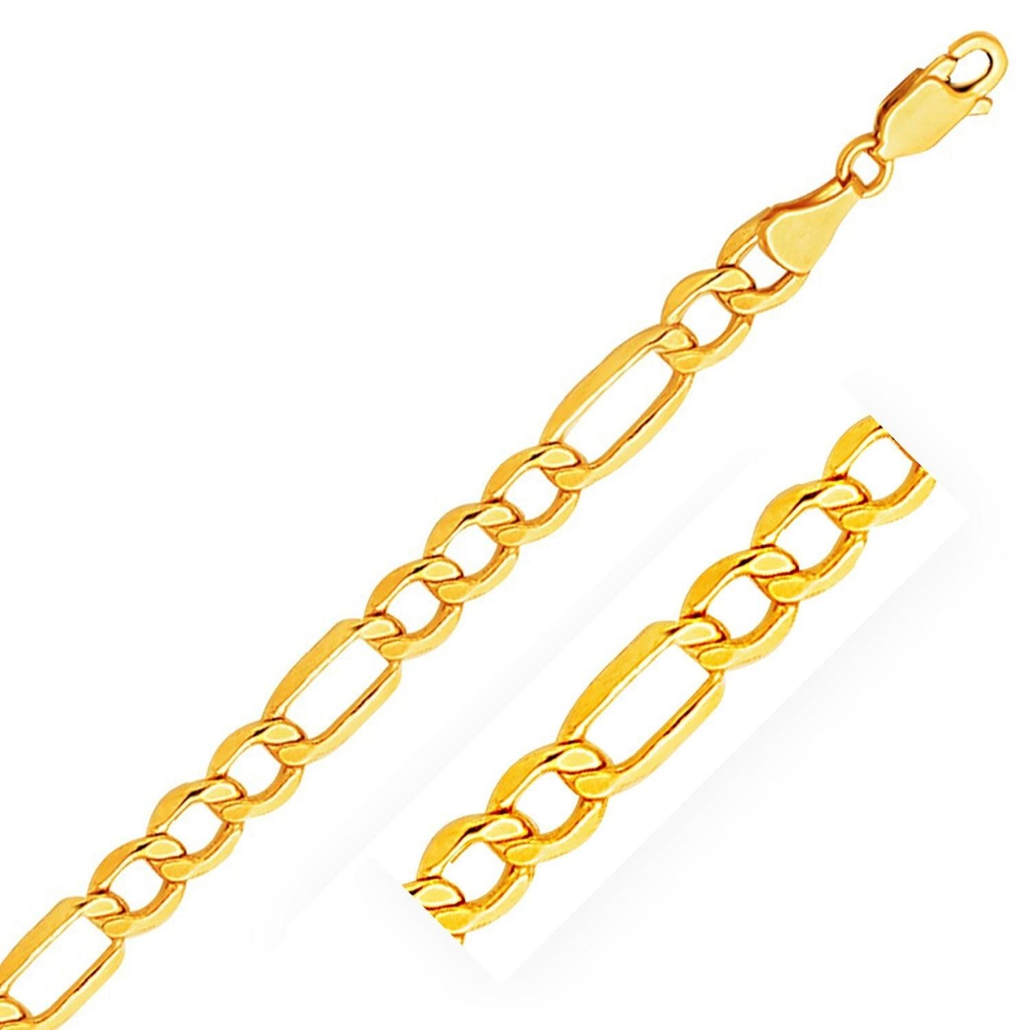 6.5mm 10k Yellow Gold Lite Figaro Chain 20"