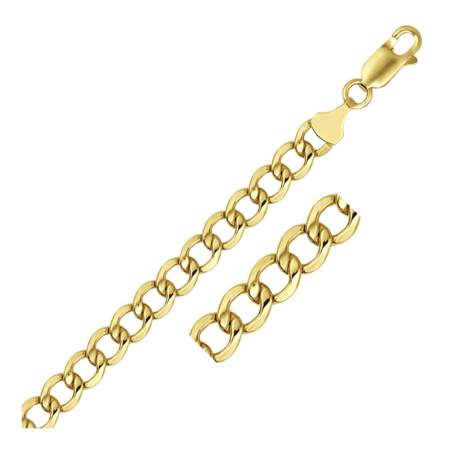 6.2mm 14k Yellow Gold Curb Chain 20"