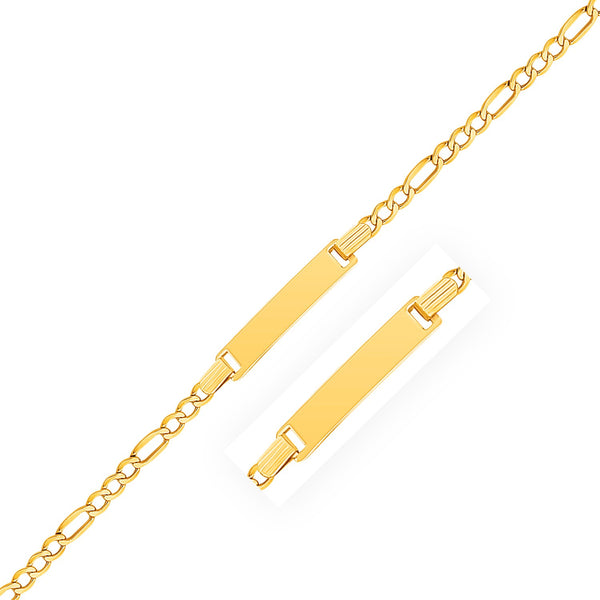 14k Yellow Gold Figaro Link Children's ID Bracelet 6"