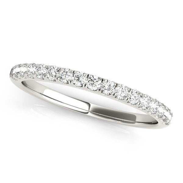 14k White Gold Diamond Scallop Setting Wedding Band (1/3 cttw) 8.5
