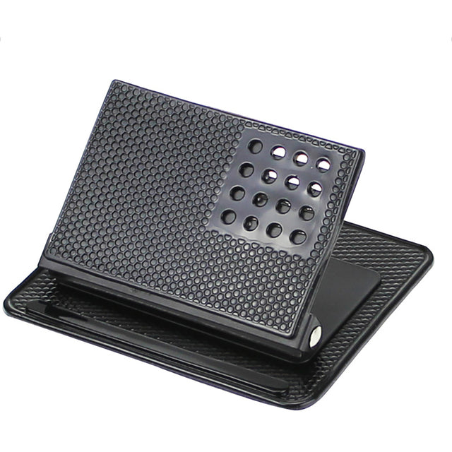 Black Portable Car Mobile Phone Holder Anti-slip Mat GPS Mount Bracket 360 Degree Rotatable Dashboard Anti Slip Pad Silicone Black