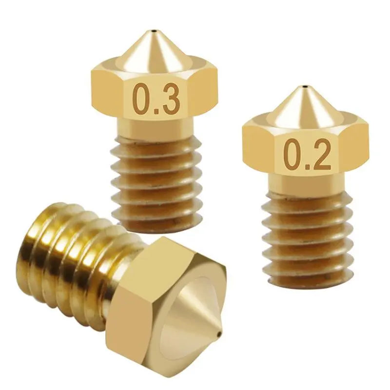 10pcs Brass nozzle 3d printer accessories M6 thread print nozzle E3DV5V6 for 1.75 consumables 0.1-1.0mm 3 consumables GreatEagleInc