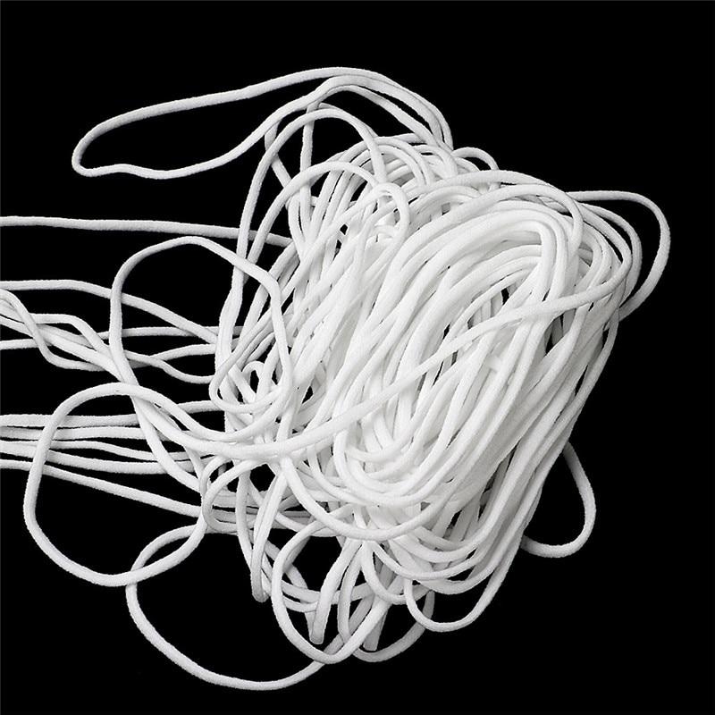 10yard 3mm Mouth Mask Elastic Bands Mask Rope Rubber Band String Mask Ear Cord Round Elastic Band DIY Clothing Craft Accessories GreatEagleInc