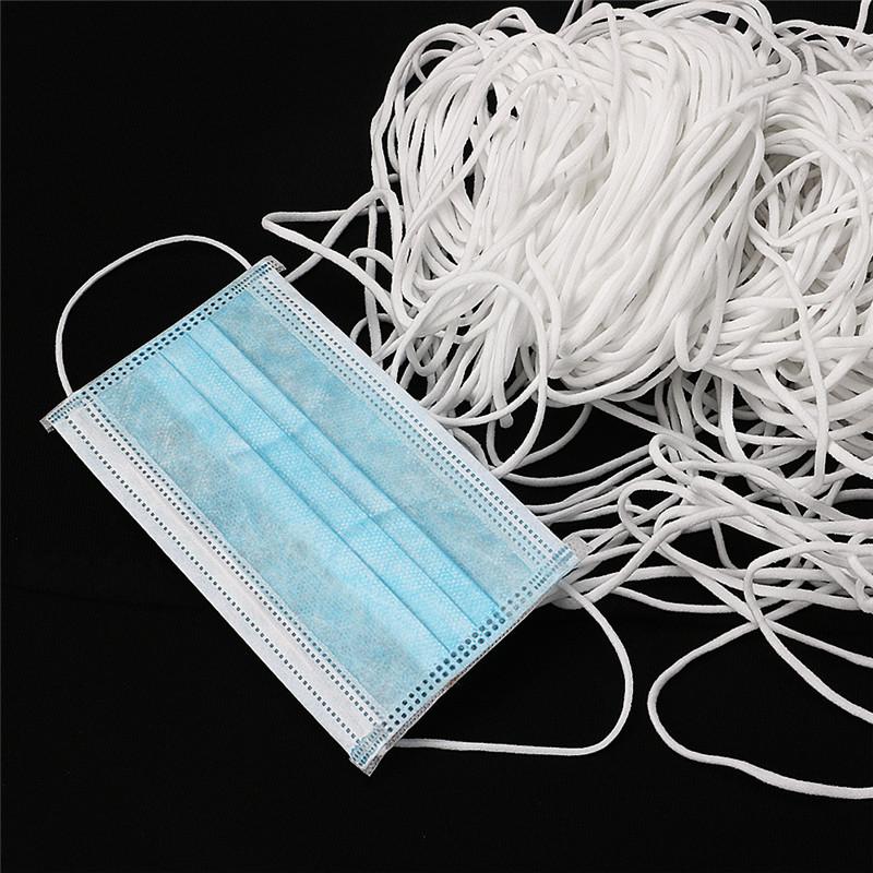 10yard 3mm Mouth Mask Elastic Bands Mask Rope Rubber Band String Mask Ear Cord Round Elastic Band DIY Clothing Craft Accessories GreatEagleInc