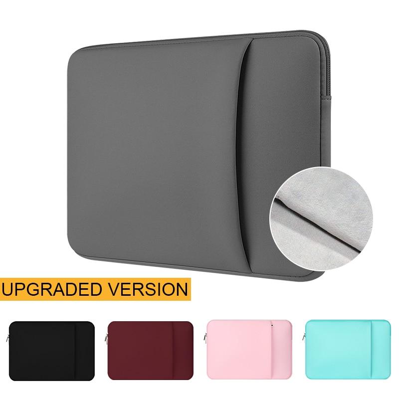 11 12 13 14 15 15.6 inch laptops Sleeve case with Front pocket For Macbook Air Pro soft plush lining version waterproof GreatEagleInc