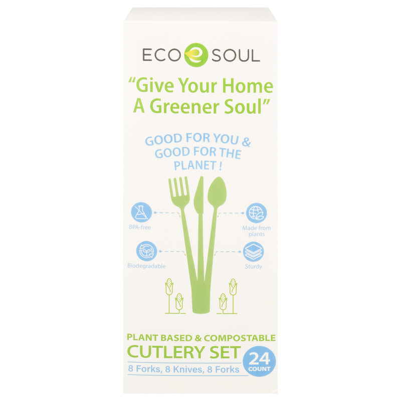Ecosoul - Cutlery Set Compostable - Case Of 24-24 Ct