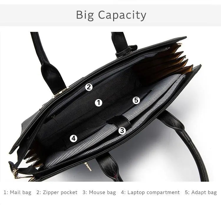 132020 New Brand Kinmac PU Leather Handbag Messenger Bag For Laptop 13 inch, Case For MacBook Air,Pro 13.3",(Black NB003 13.3-inch)