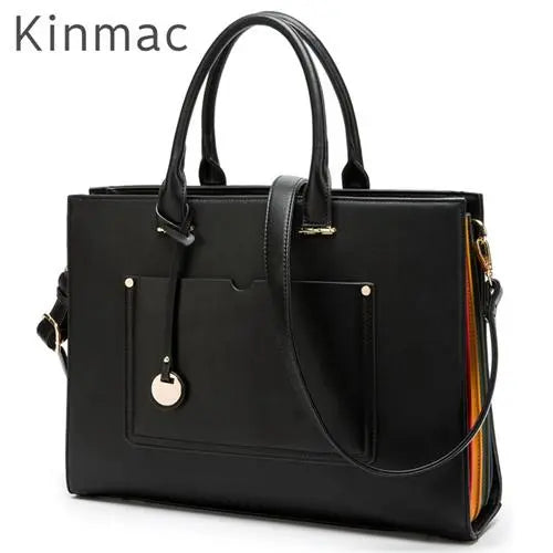 132020 New Brand Kinmac PU Leather Handbag Messenger Bag For Laptop 13 inch, Case For MacBook Air,Pro 13.3",(Black NB003 13.3-inch) Default Title