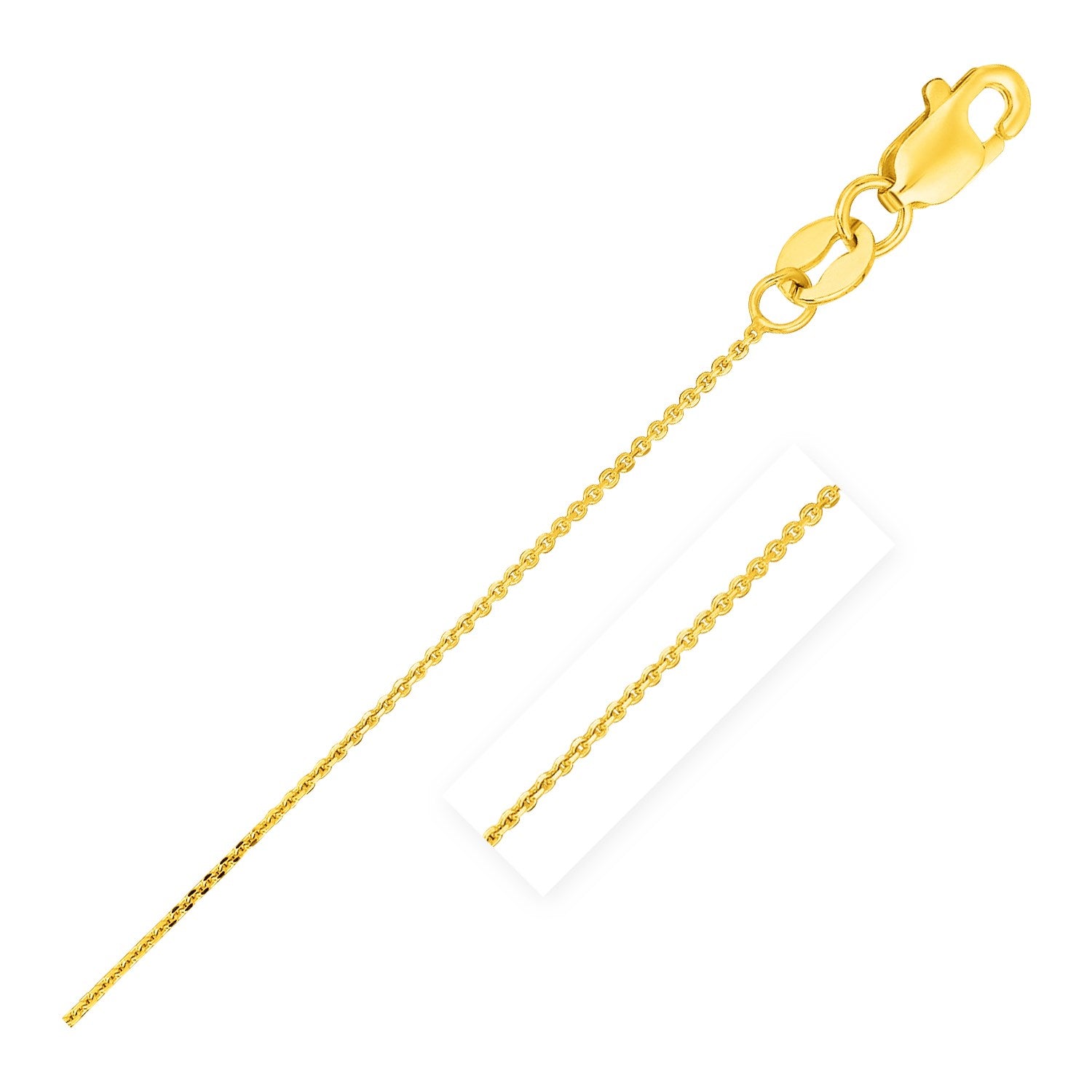 14k Yellow Gold Cable Link Chain 0.5mm 18"