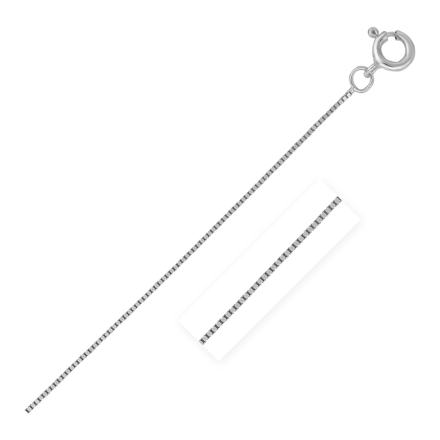 14k White Gold Classic Box Chain 0.4mm 18"