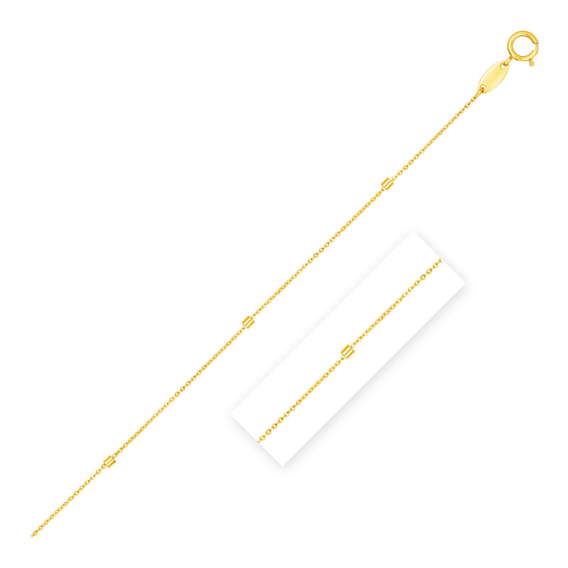 Bead Links Pendant Chain in 14k Yellow Gold (1.5mm) 18"