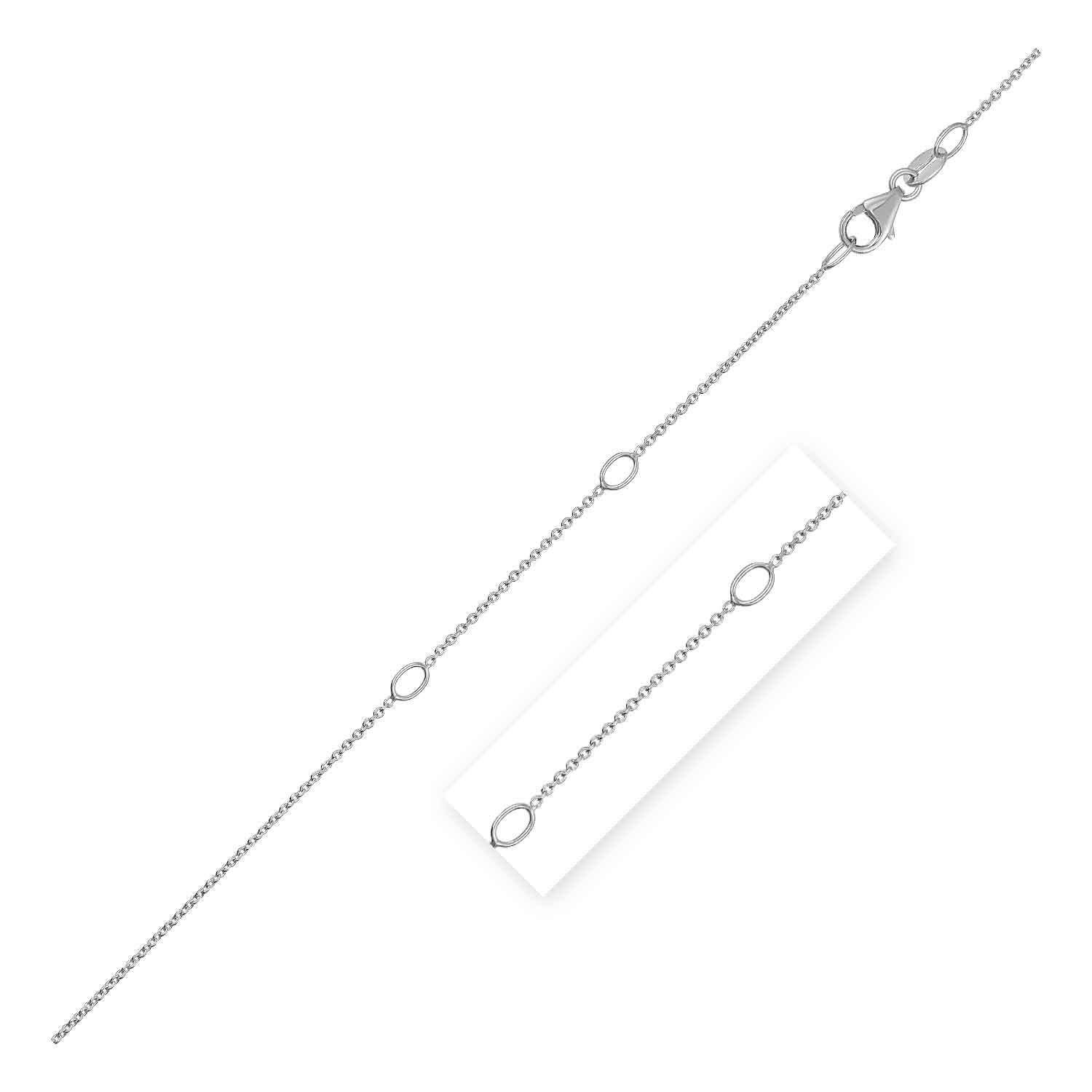 Adjustable Cable Chain in 14k White Gold (1.0mm) 18"