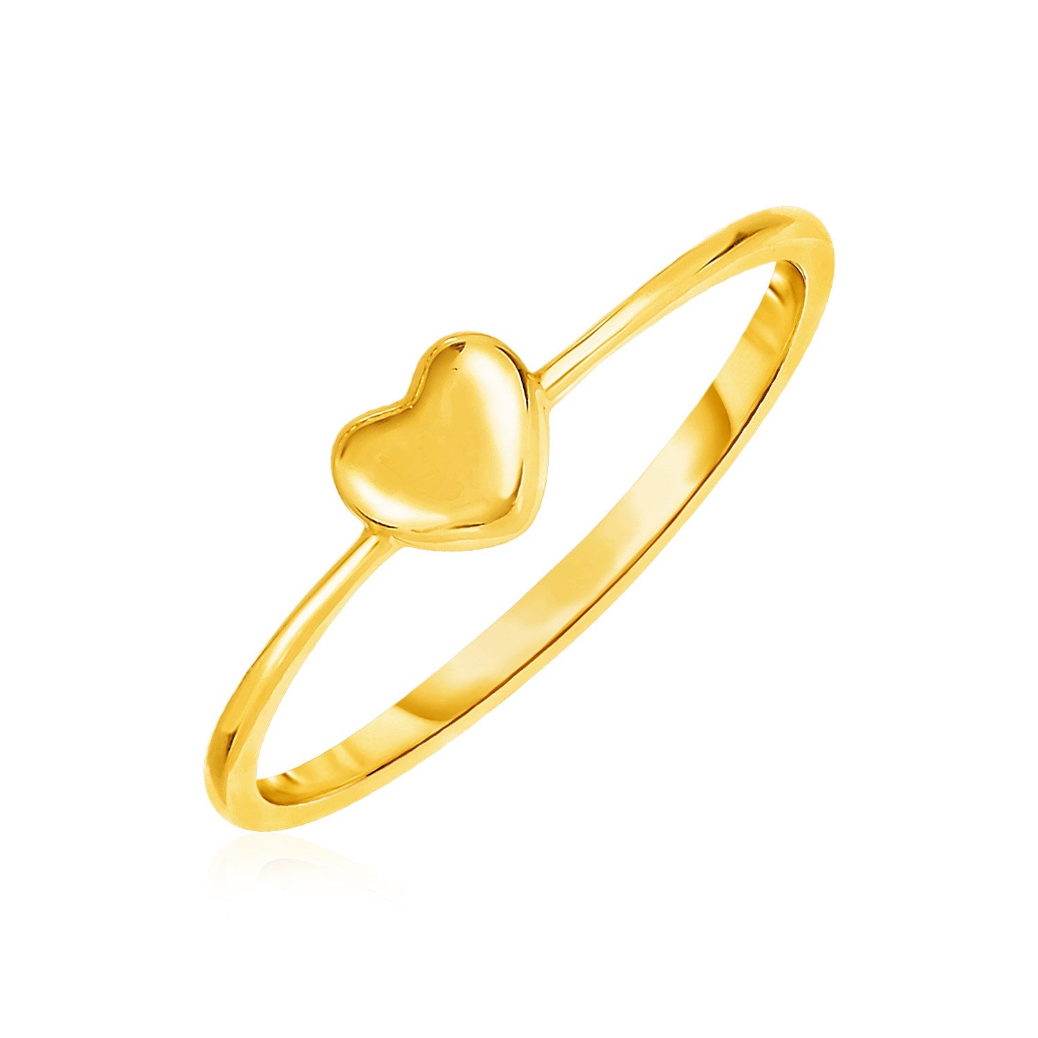 14k Yellow Gold Ring with Puffed Heart 7