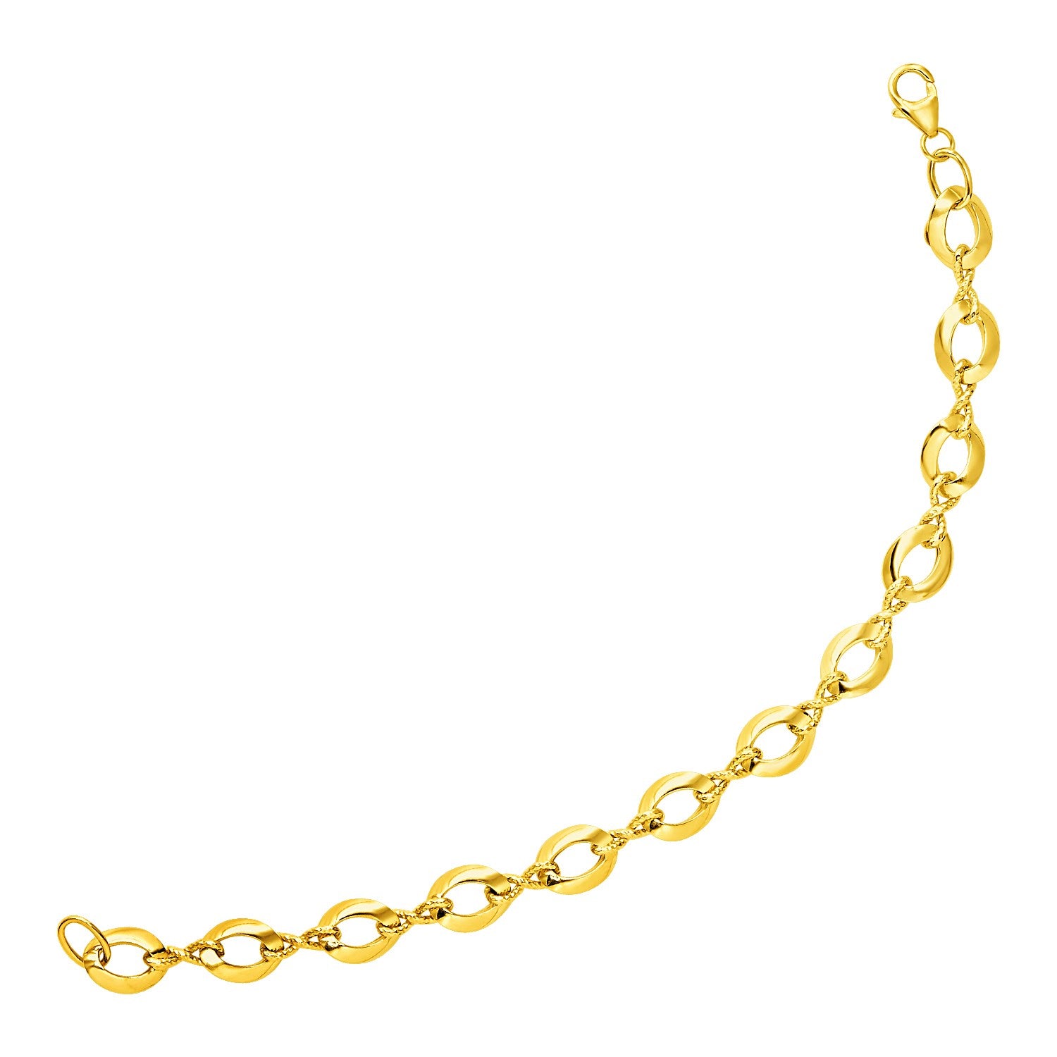 14k Yellow Gold Infinity Link Bracelet 7.5"