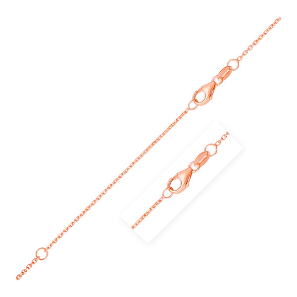 Double Extendable Cable Chain in 14k Rose Gold (0.8mm) 18"
