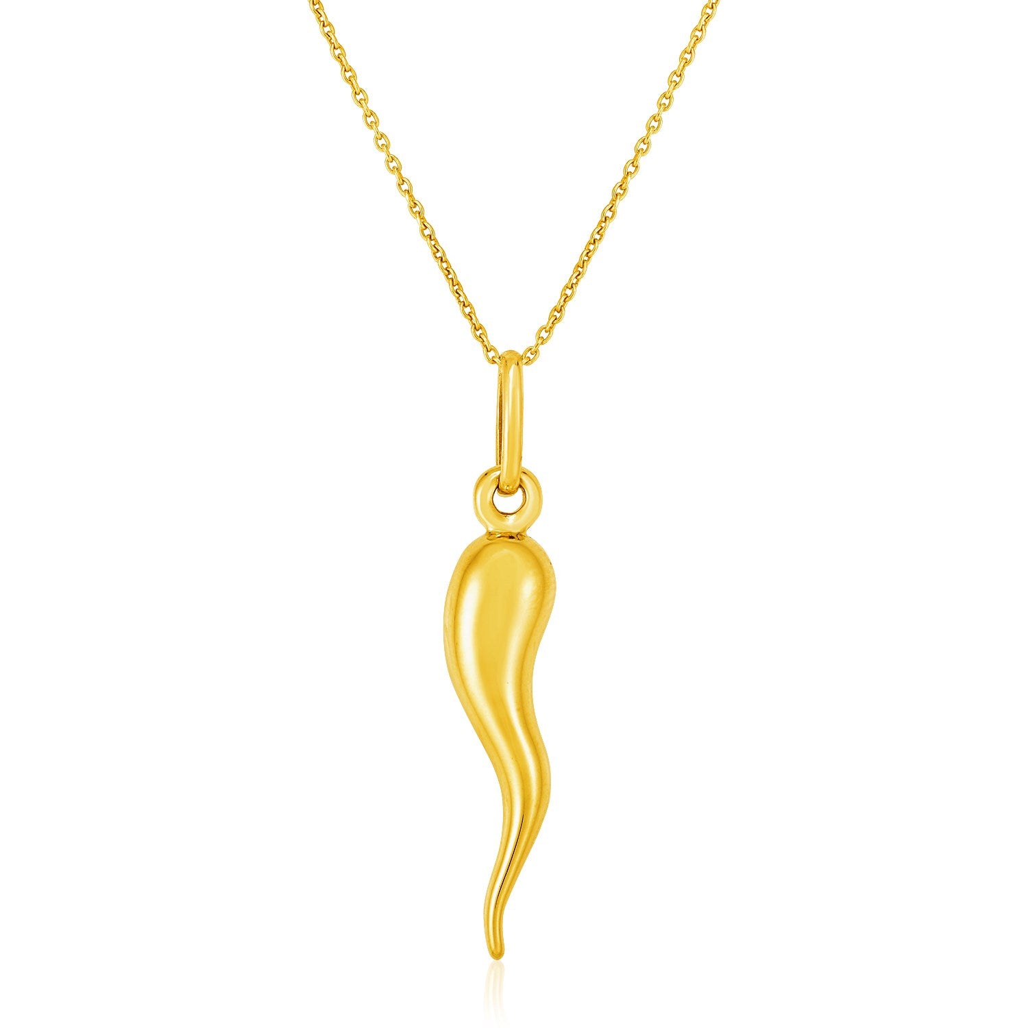 14k Yellow Gold Pendant with Polished Abstract Swirl 18