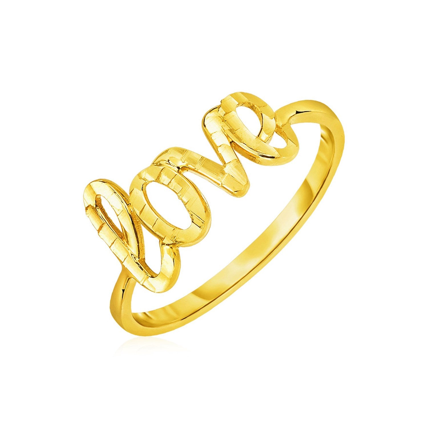 14k Yellow Gold Ring with Love 7