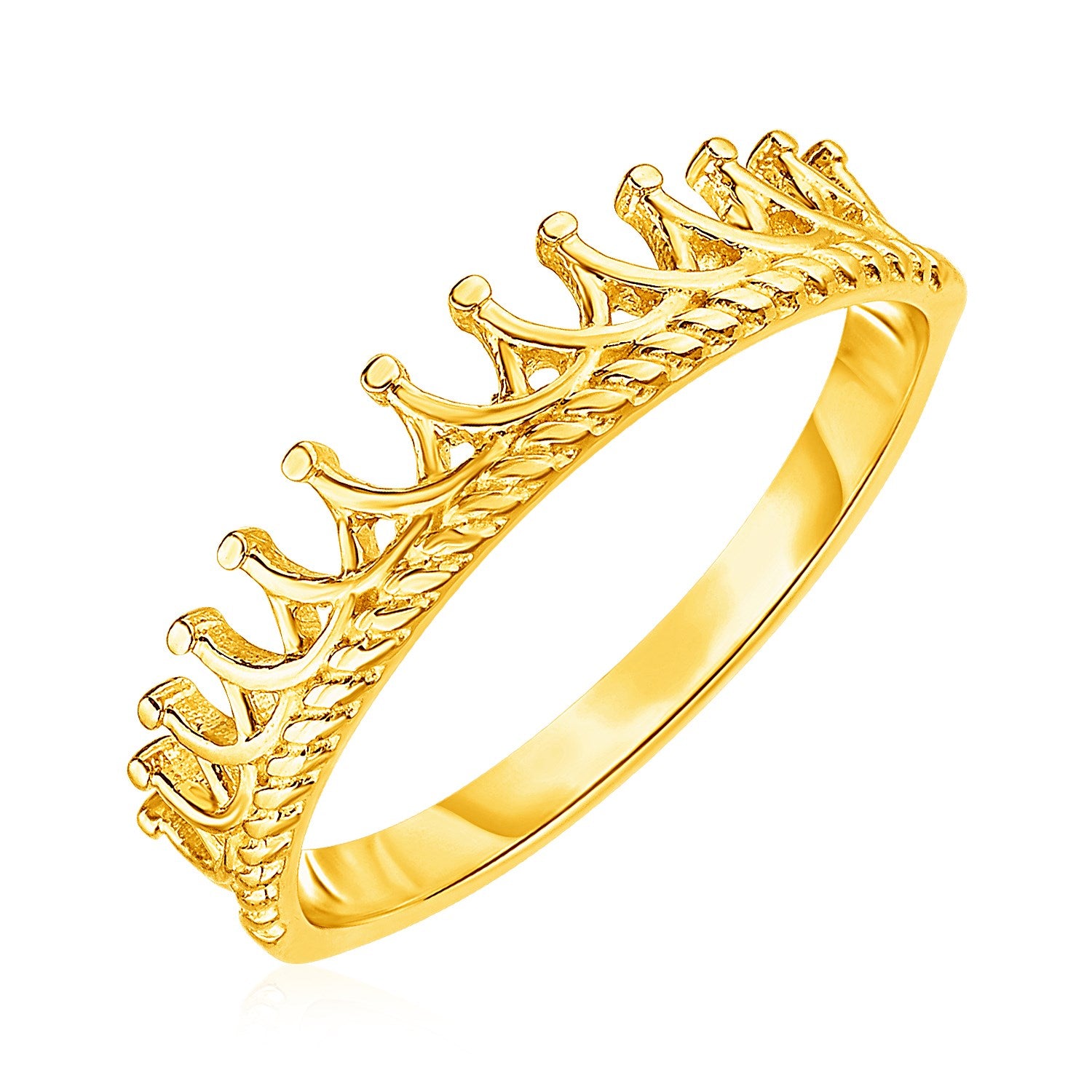 14k Yellow Gold Crown Motif Ring 7
