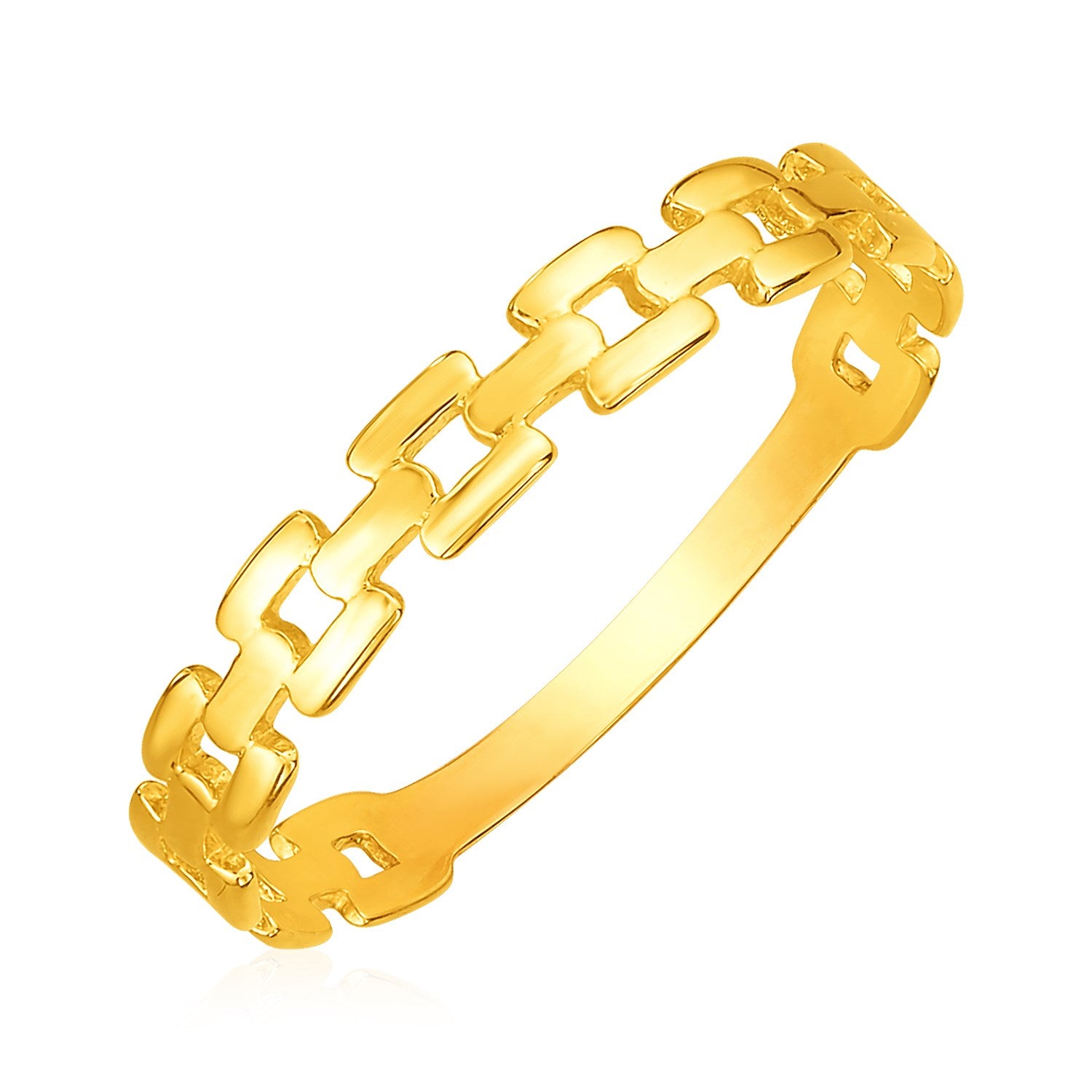 14k Yellow Gold Chain Link Ring 7