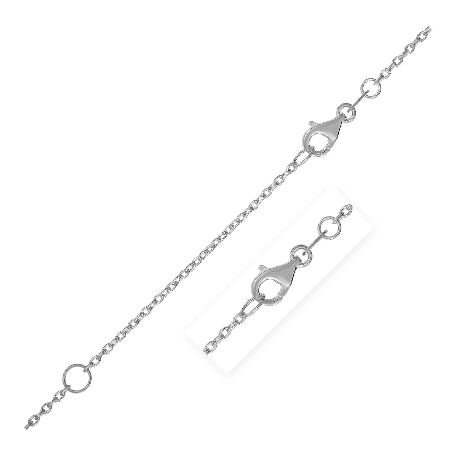 Extendable Cable Chain in 14k White Gold (1.5mm) 18"