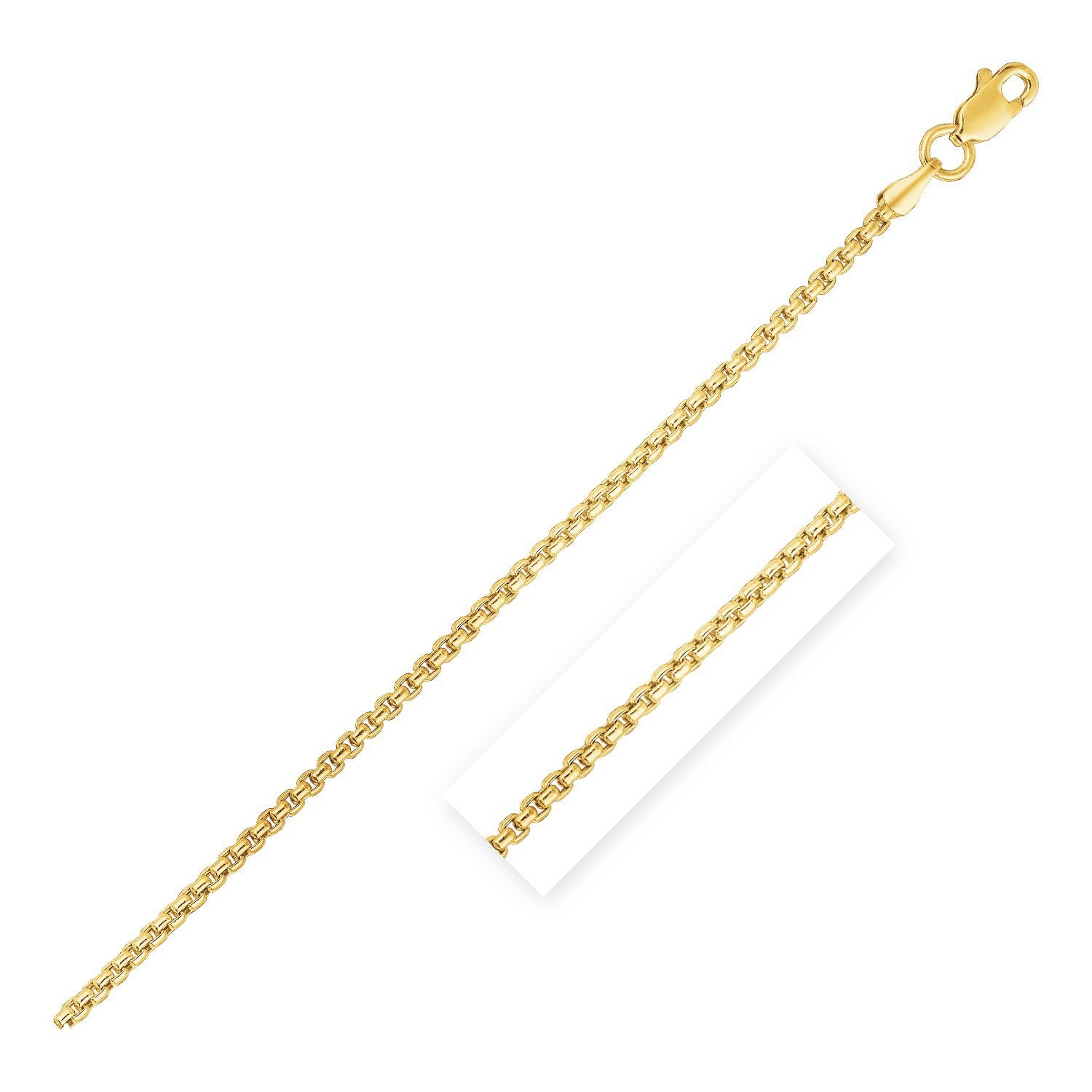 14k Yellow Gold Round Box Chain 1.35 mm 16"