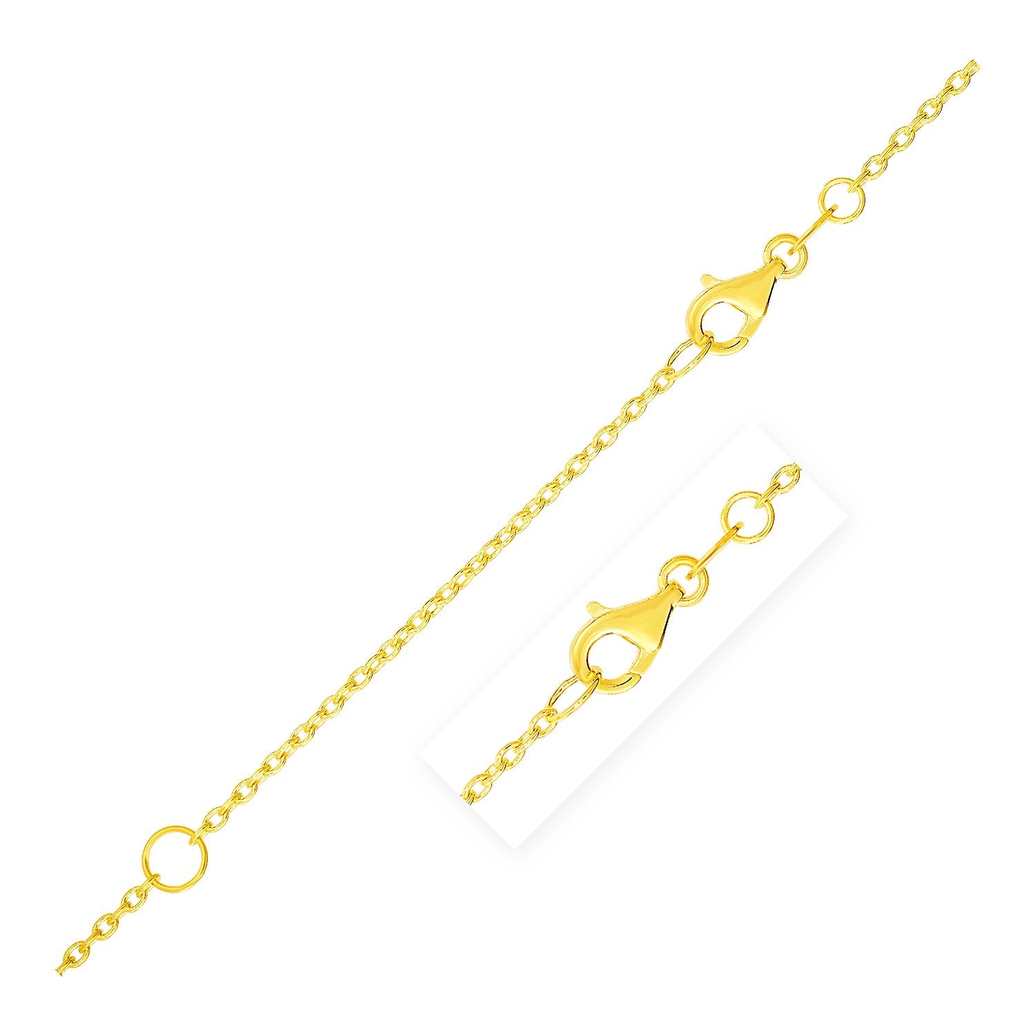 Extendable Cable Chain in 14k Yellow Gold (1.5mm) 18"