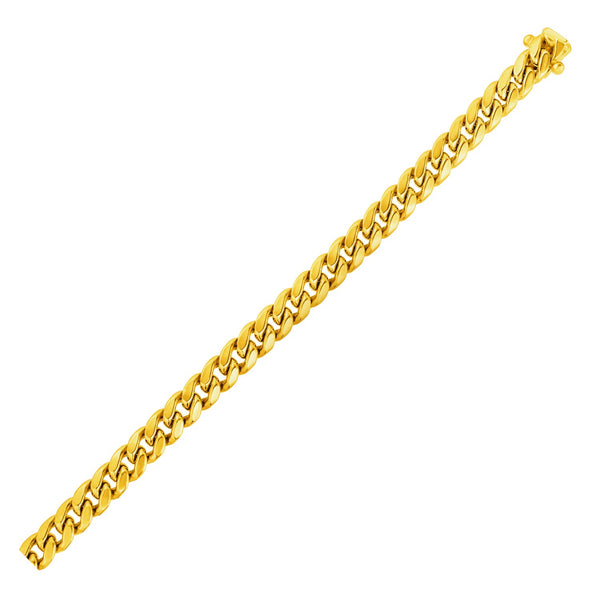 6.1mm 14k Yellow Gold Semi Solid Miami Cuban Bracelet 8.5"