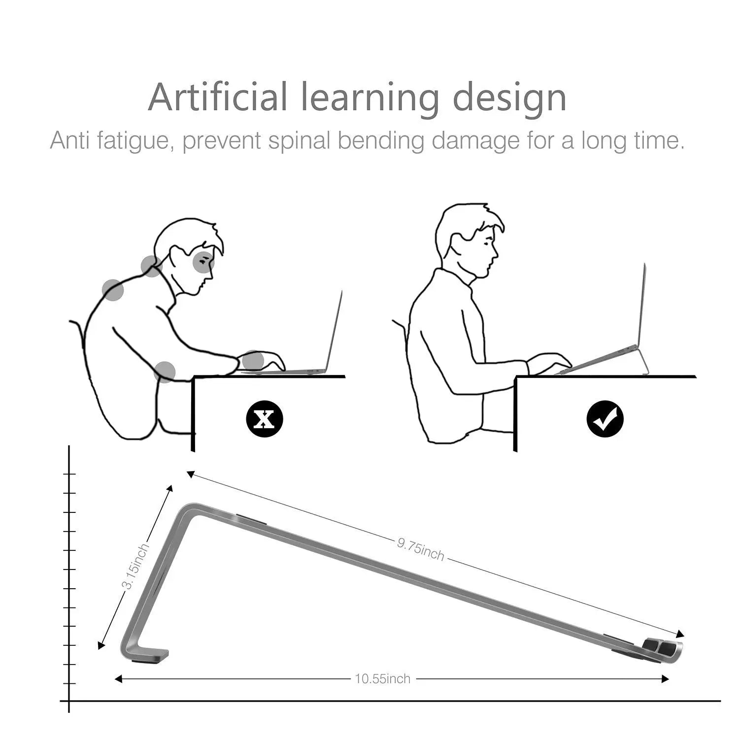 13Aluminium Laptop Stand portable for MacBook Air/Pro 13 15, iPad Pro 12.9, Surface, Chromebook and 11 to 16 inch Notebook holder - GreatEagleInc