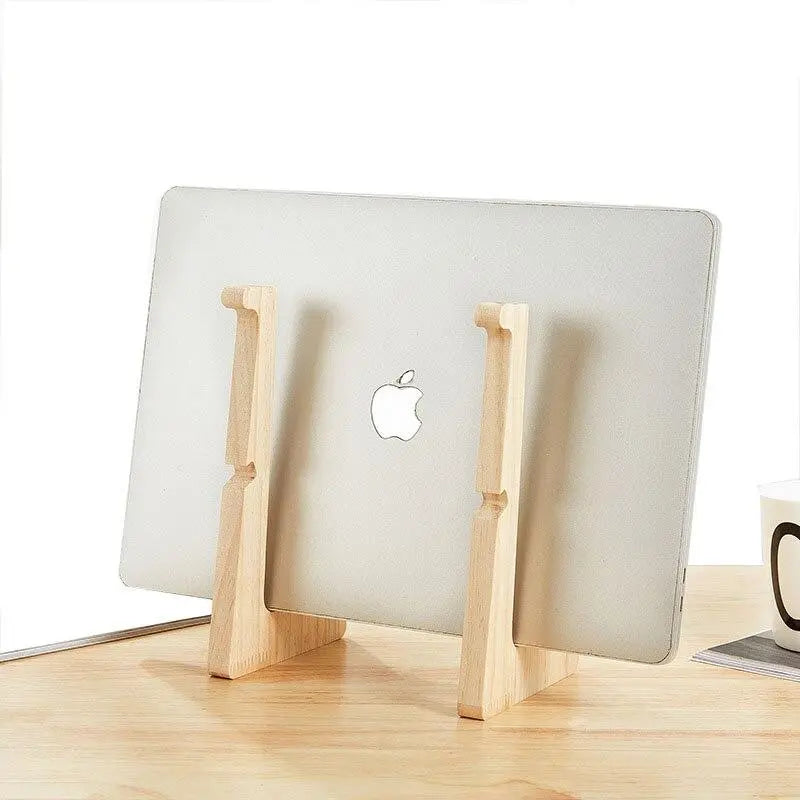 13Vmonv Increased Height Wood Laptop Stand Holder for Macbook Air Pro Retina 13 15 Inch Notebook Vertical Base Cooling Stand Mount (01) - GreatEagleInc
