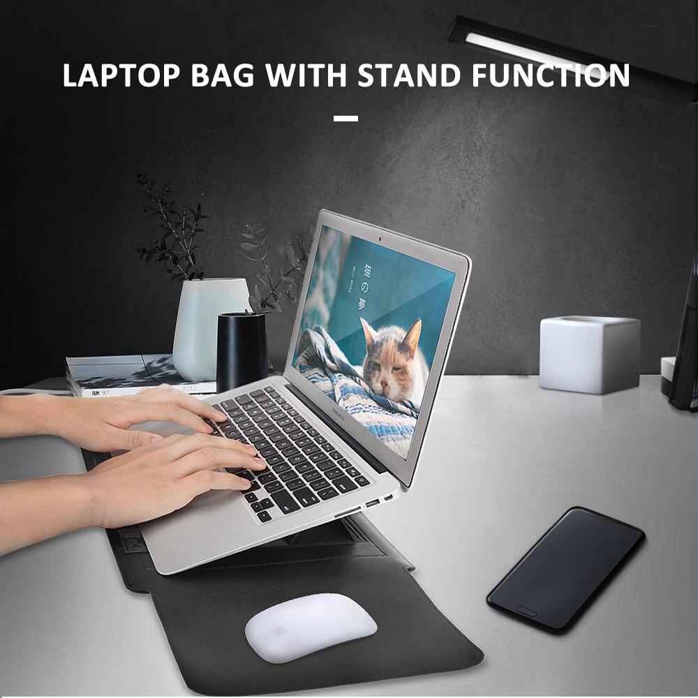 13DOWSWIN Laptop Case Leather Sleeve Bag For Macbook Air Pro 13 15 Case Portable Laptop Notebook Bag With Support Frame GreatEagleInc