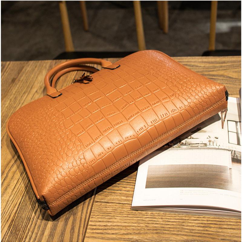 13Fashion Female Leather Shoulder Laptop Bag Women 15.6 16 Waterproof Briefcases 13.3 14 15 Bags For Xiaomi Macbook Air 13 Handbag GreatEagleInc
