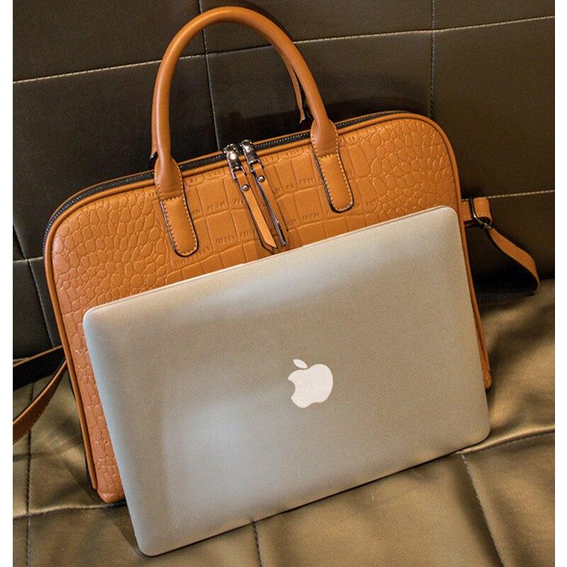 13Fashion Female Leather Shoulder Laptop Bag Women 15.6 16 Waterproof Briefcases 13.3 14 15 Bags For Xiaomi Macbook Air 13 Handbag GreatEagleInc