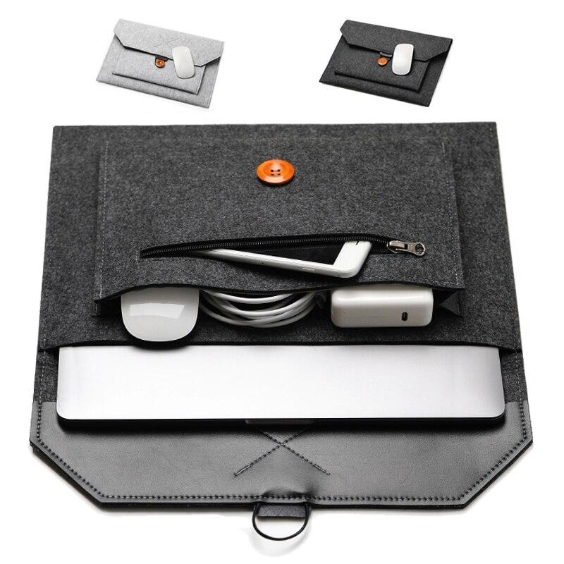 13Fashion Wool Felt Laptop Sleeve Bag Notebook Handbag Case For Macbook Air Pro Retina 11 12 13 15 Lenovo Asus HP Laptop Liner Bag GreatEagleInc