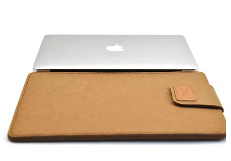 13High Quality Felt Liner Sleeve Laptop Bag Notebook Case Computer Bag Smart Cover For 8 "11" 13 "15" Inch Macbook Air Pro Retina Brown