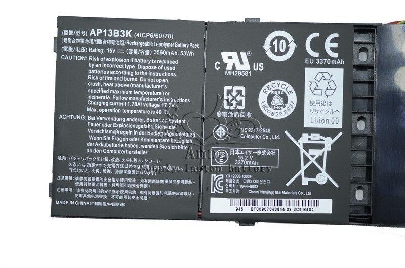 13JIGU Laptop Battery 4ICP6/60/78 AP13B3K FOR Acer Aspire R7 R7-571 R7-572 V5-572P V5-573 V7-482P V5-573 GreatEagleInc