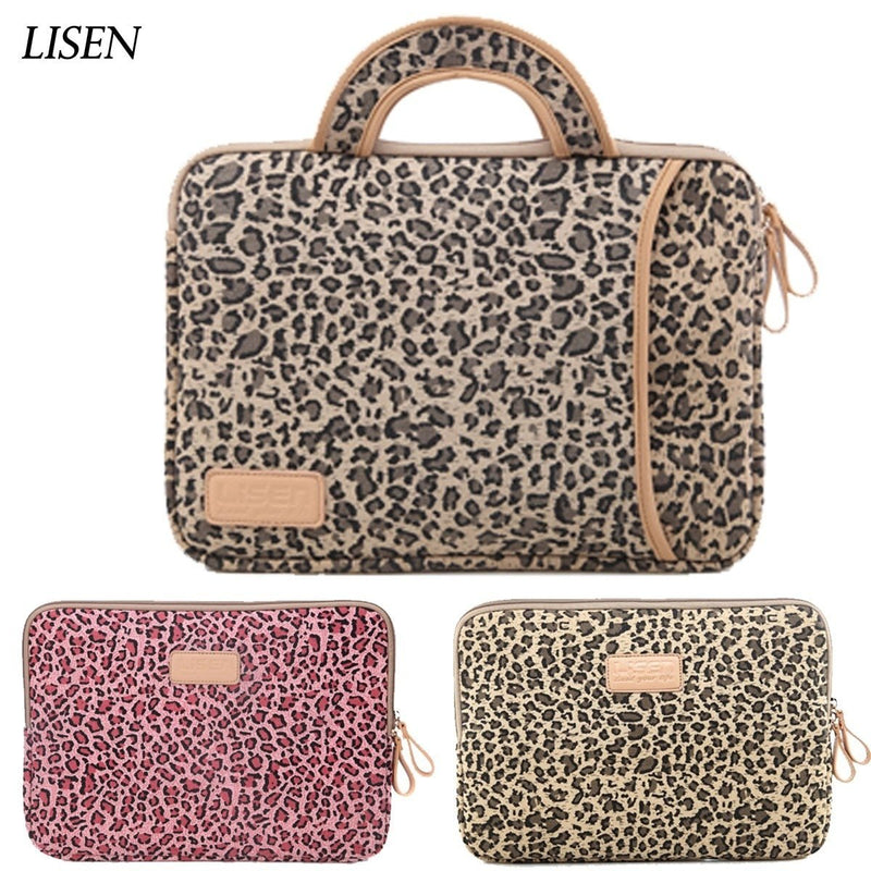 13shockproof leopard pouch handbag Liner Sleeve Case for Macbook air 13 14 15 15.4 Cover for Retina Pro 13.3" Notebook Laptop Bag GreatEagleInc
