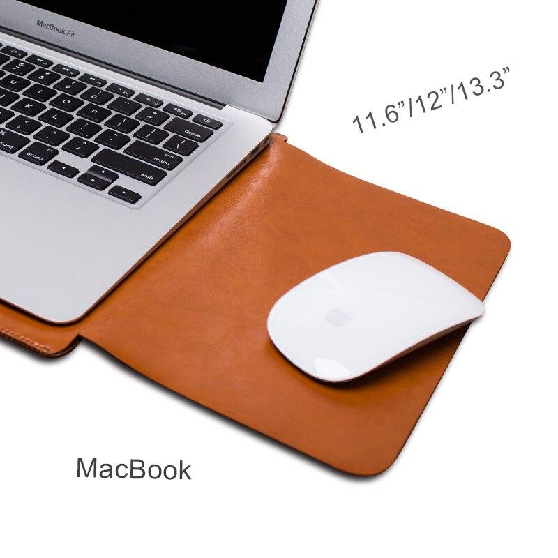 13WALNEW Leather Case for Apple Macbook Air 13 Macbook Pro 15 Retina 11.6 12 inch Cover Laptop Sleeve Computer Notebook Laptop Bag GreatEagleInc