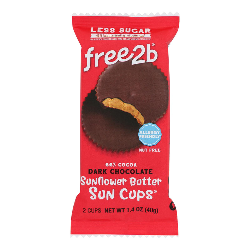 Free 2 B - Sun Cups Dark Chocolate 2-cup - Case Of 12-1.4 Oz
