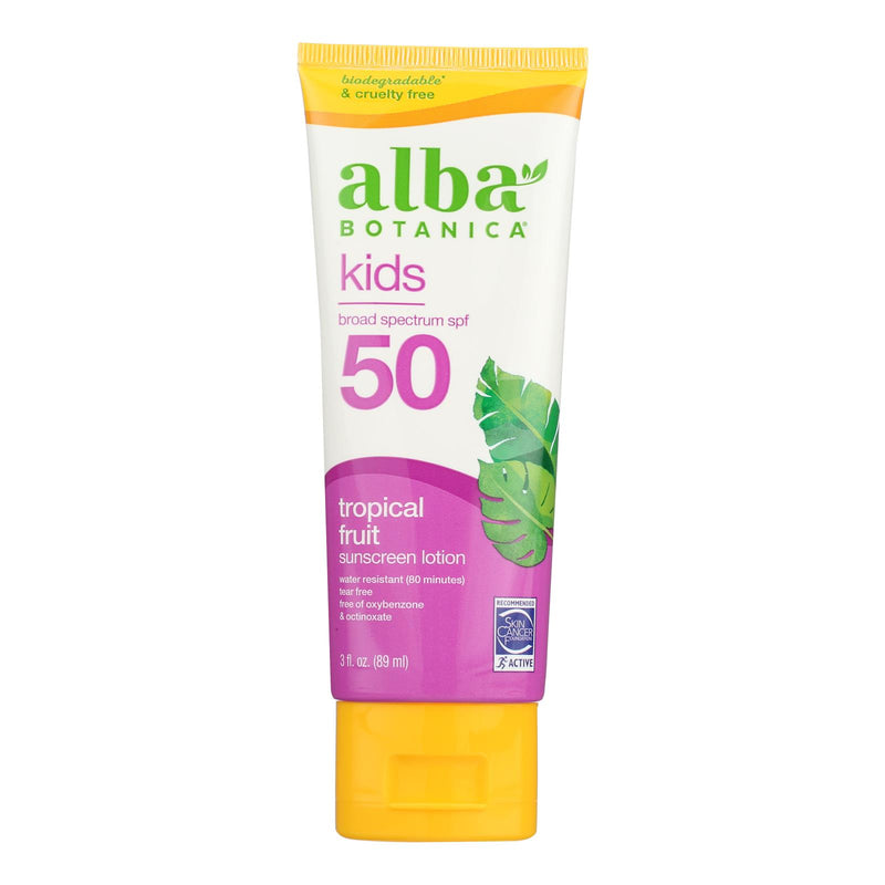 Alba Botanica - Sunscreen Lotion Kids Spf 50 - 1 Each-3 Fluid Ounces