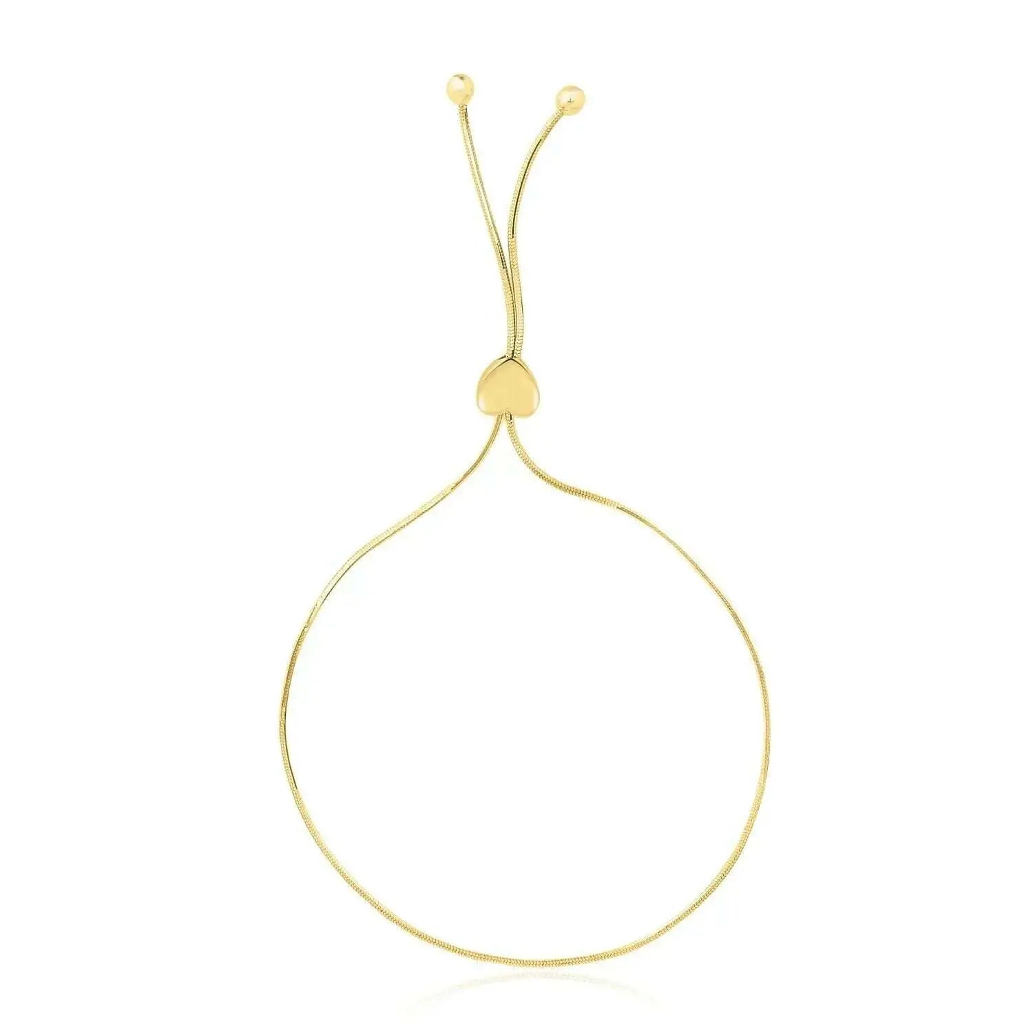 14k-Yellow-Gold-Adjustable-Lariat-Style-Heart-Motif-Bracelet-GreatEagleInc-334392170