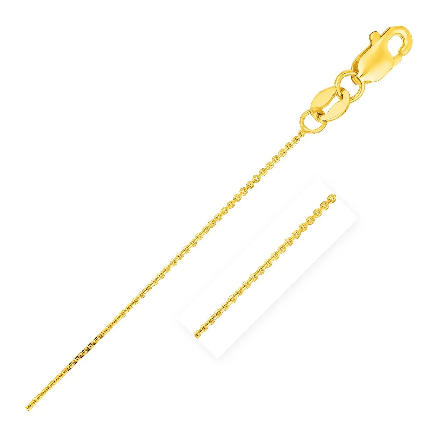 14k Yellow Gold Cable Link Chain 0.5mm 18"