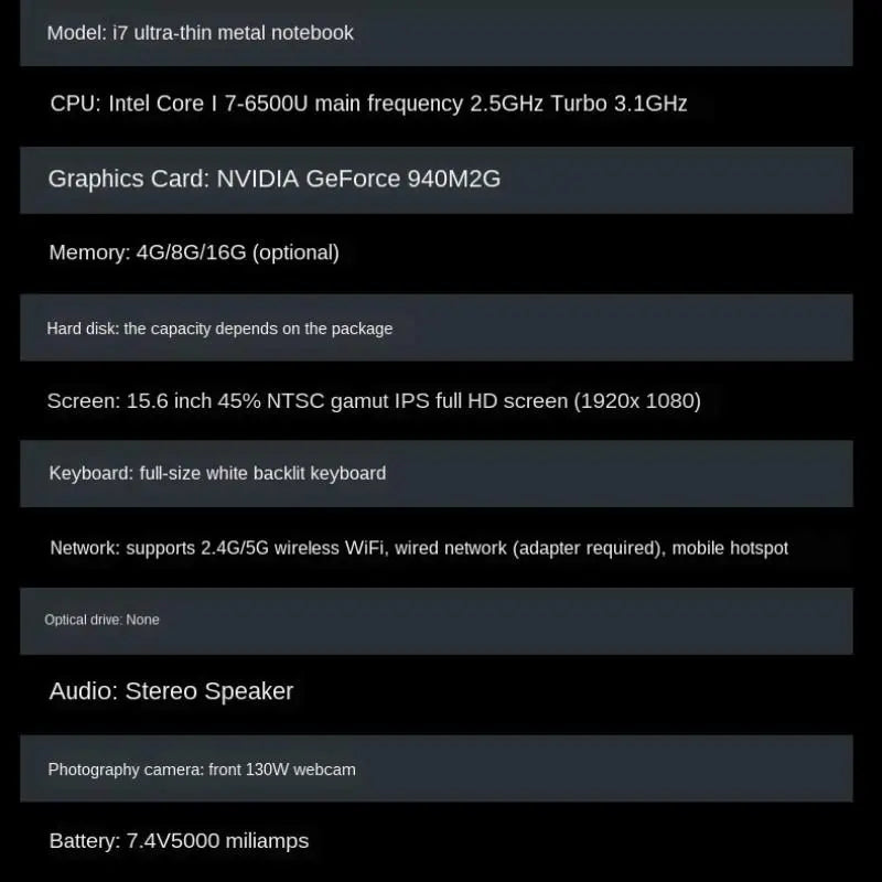 15.6-Inch Gaming Laptop Core I7 8G 512G SSD 1T HDD Laptop Ultra-Thin Business Office Student  Laptop Gaming Netbook - GreatEagleInc