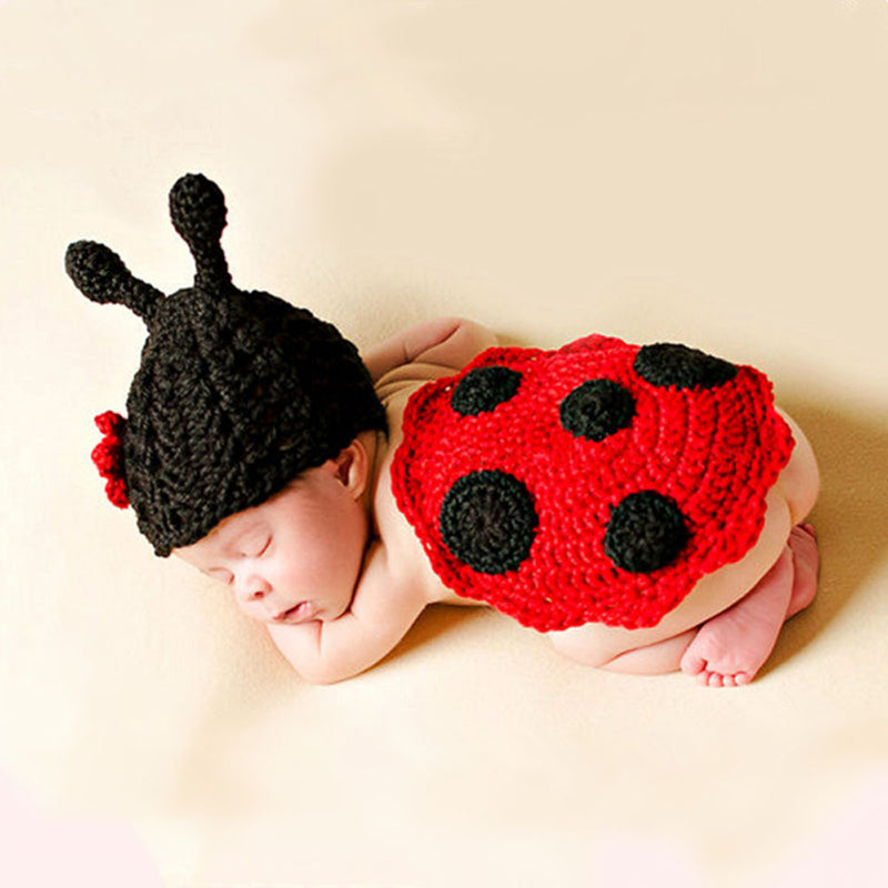 Newborn Photography Props Costume Cartoon Knit Hat Pant Set Baby born Photo Shoot Accessories for 0-6Months Baby
