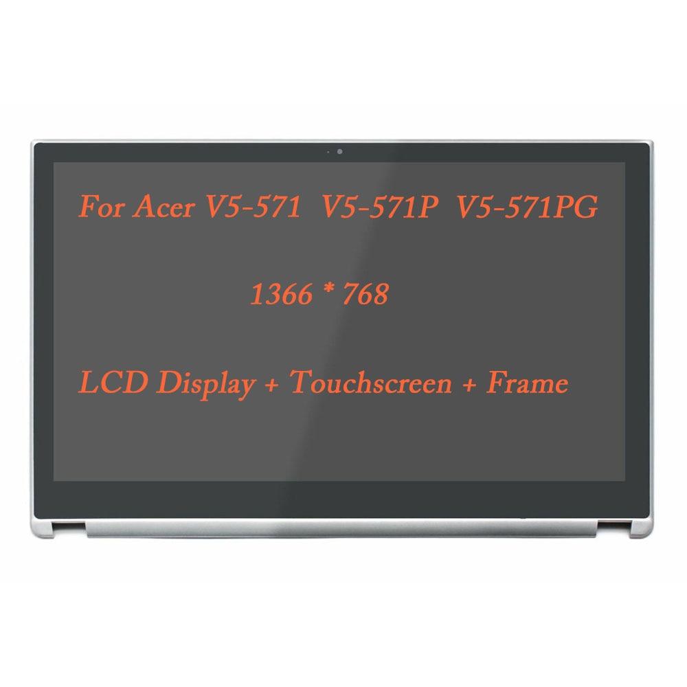 15.6 For Acer V5-571 571P 571PG LCD Touch screen with Frame B156XTN03.1 EDP 30p 1366 Acer laptop Aspire V5 571 Series Assembly GreatEagleInc